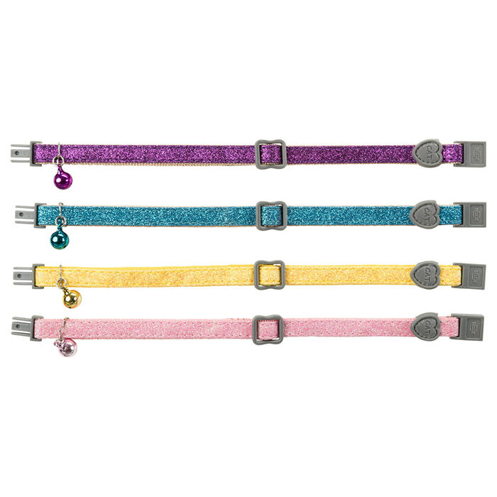 Coleira Glitter Em Nylon/Plastico P/ Gatos