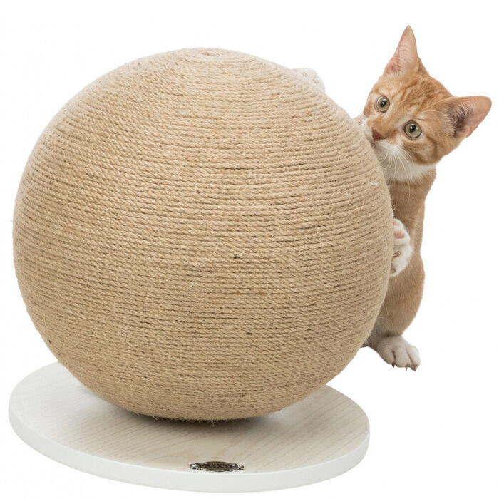 Bola Em Juta P/ Arranhar C/ Base Em Mdf Ø 29X31 Cm