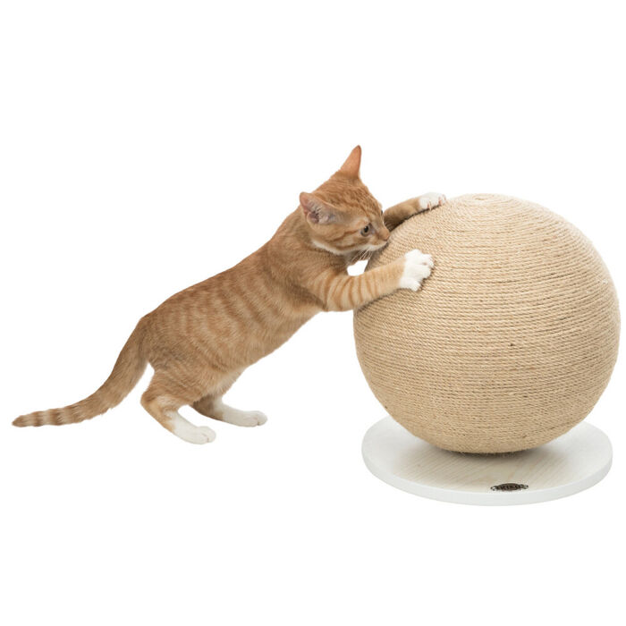 Bola Em Juta P/ Arranhar C/ Base Em Mdf Ø 29X31 Cm