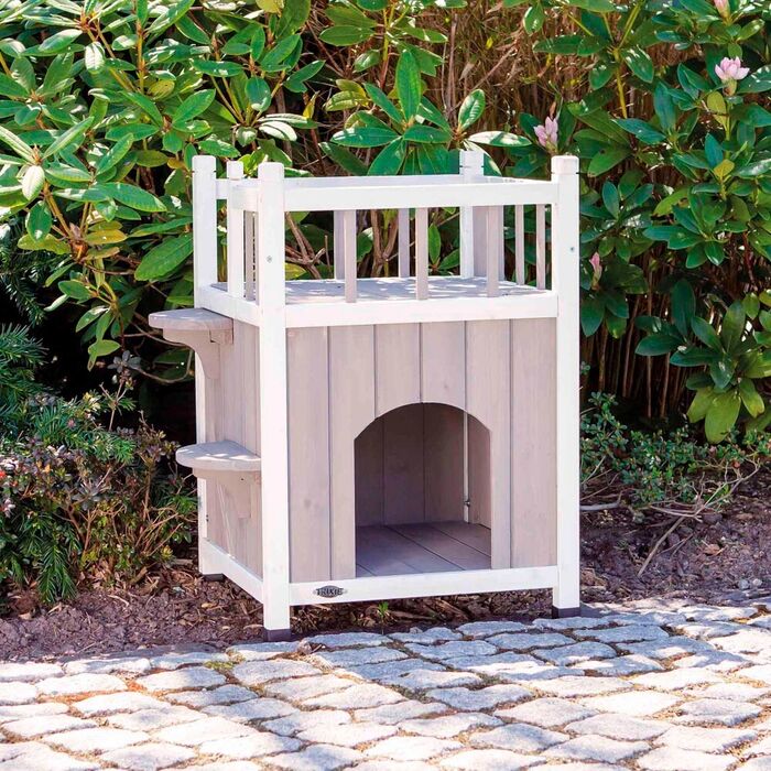 Casa Pinho Tratado C/ Varanda 45X65X45 Cm (Cinza/Branco)