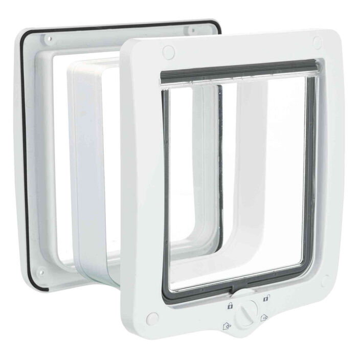 Porta Trixie 4 Funçoes C/Tunel P/Gato (Xl) 24X28Cm (Branco)