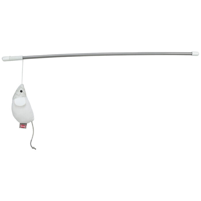 Bastao C/ Rato Em Plastico/Pelucia P/ Gatos - 46 Cm