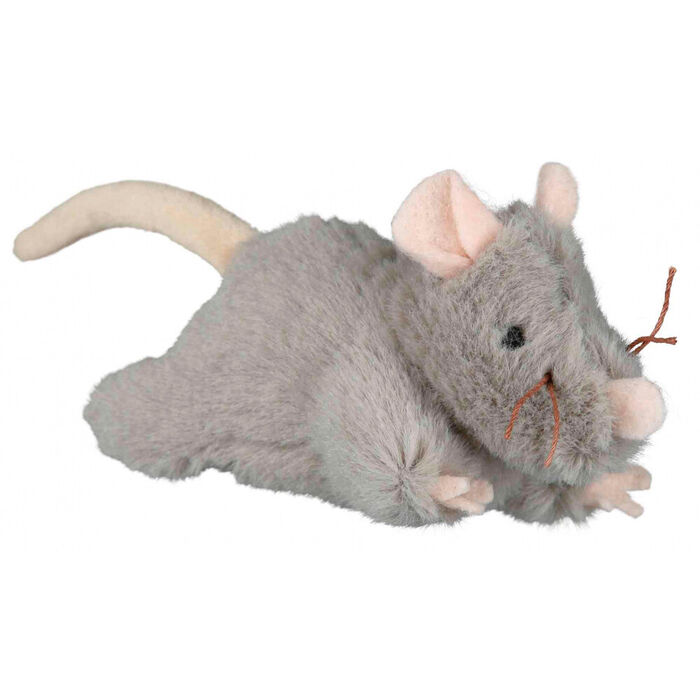 Rato Em Pelucia C/ Som P/ Gatos - 15 Cm