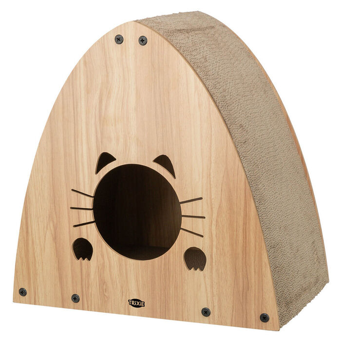 Casa De Arranhar Em Cartao/Mdf C/ Catnip 48X48X28 Cm