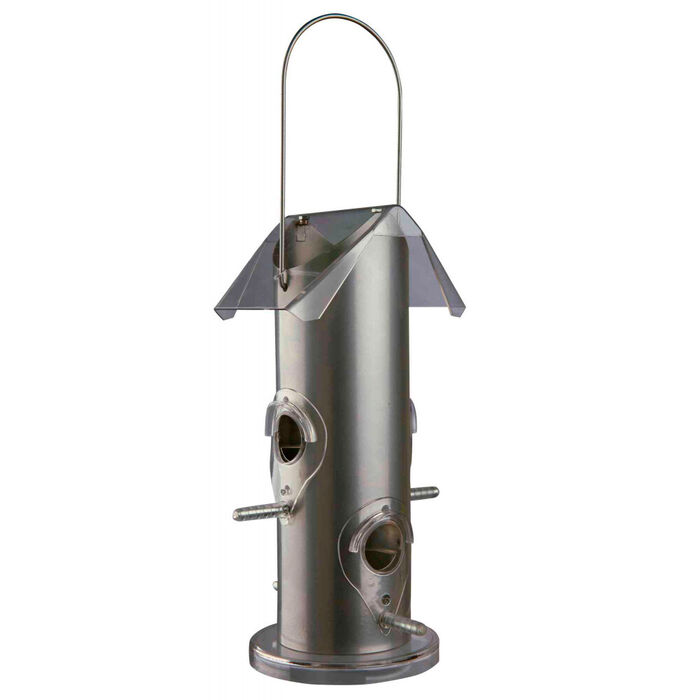 Comedouro Em Metal P/ Suspender 14X25X14 Cm (Prata)