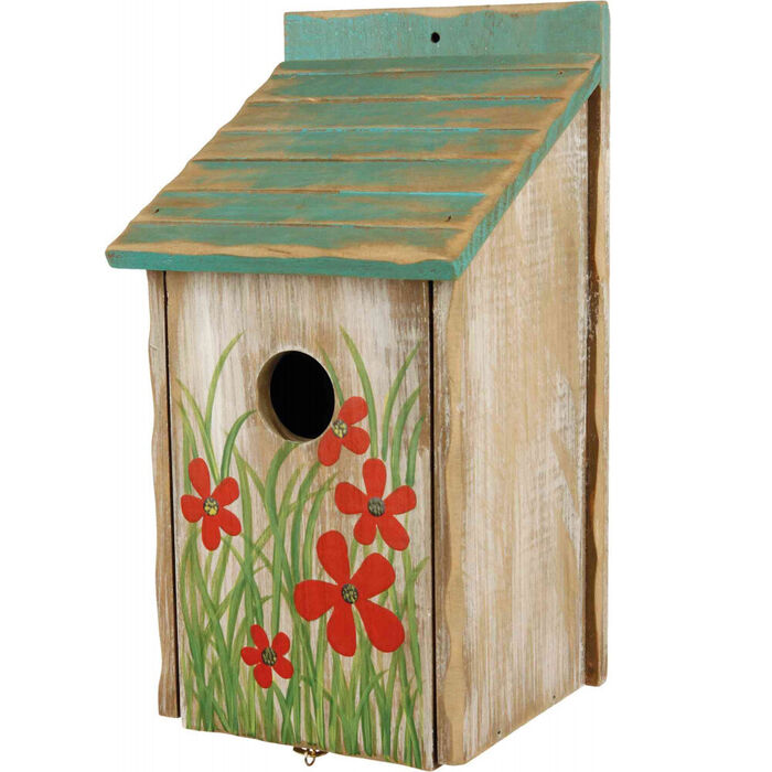 Ninho Em Madeira P/ Aves De Medio Porte 15X28X14 Cm/Ø3 Cm
