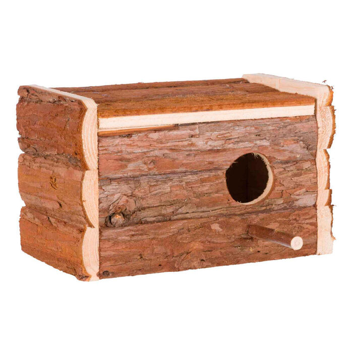 Ninho Em Madeira Natural P/ Caturras 30X20X20 Cm