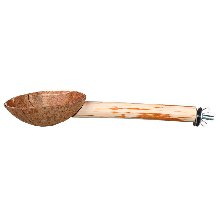 Poleiro Bambu C/ Comedouro Em Coco - 25 Cm