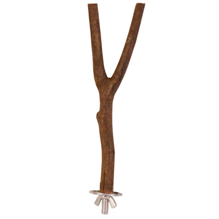 Poleiro Em Madeira Natural C/ Forma De Y - 20 Cm