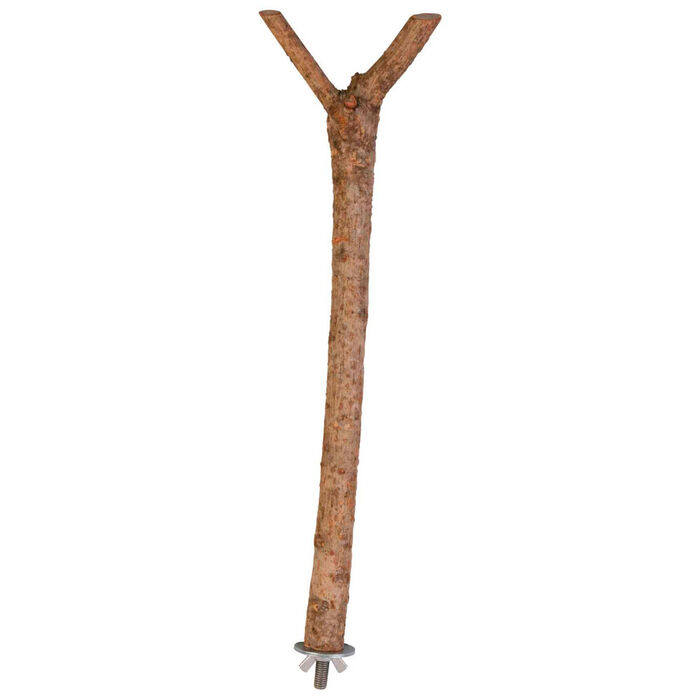 Poleiro Em Madeira Natural C/ Forma De Y - 35 Cm