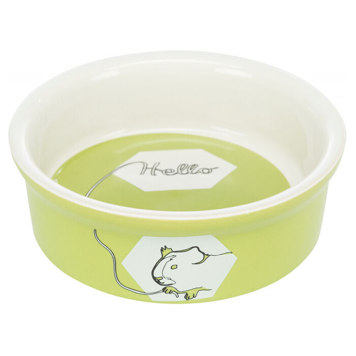 Gamela Em Ceramica Hello Comic P/ Porq. India 240Ml/Ø 11Cm