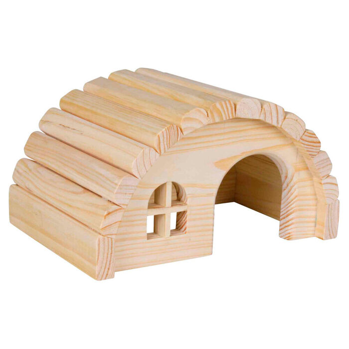 Casa Em Madeira De Pinho P/ Porq. Da India 29X17X20 Cm