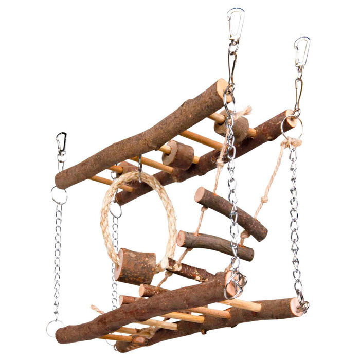 Ponte Suspensa Madeira P/ Ratos E Hamsters 27X17X7 Cm
