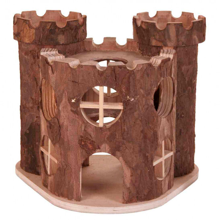 Castelo Matti Em Madeira Natural P/ Hamsters