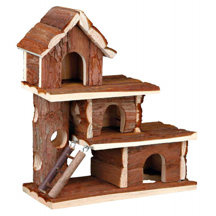Casa Tammo Em Madeira P/ Hamsters E Ratos 25X30X12 Cm
