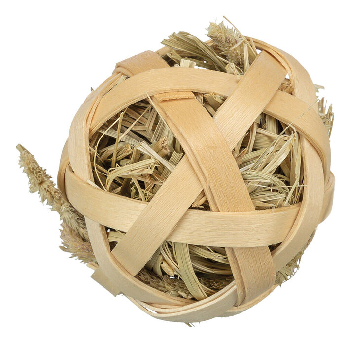 Bola De Feno Enrolada Em Bambu Ø 5 Cm