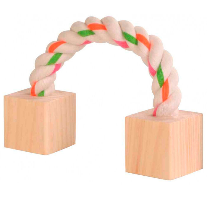 Corda C/ Cubos Em Madeira - 20 Cm