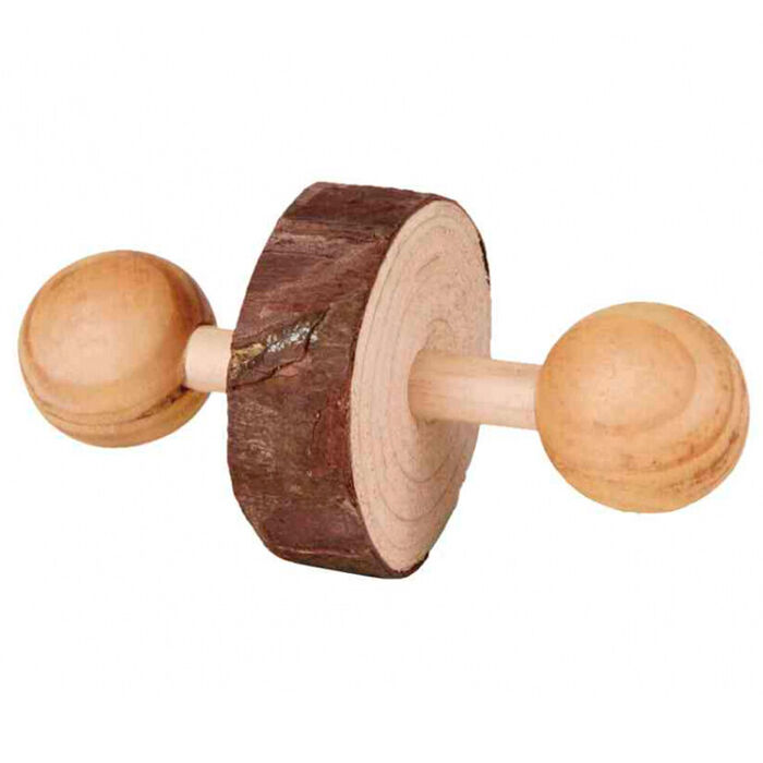 Halteres Em Madeira Natural 9X4,5 Cm (Emb. C/ 2)