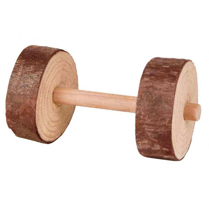 Halteres Em Madeira Natural 9X4,5 Cm (Emb. C/ 2)