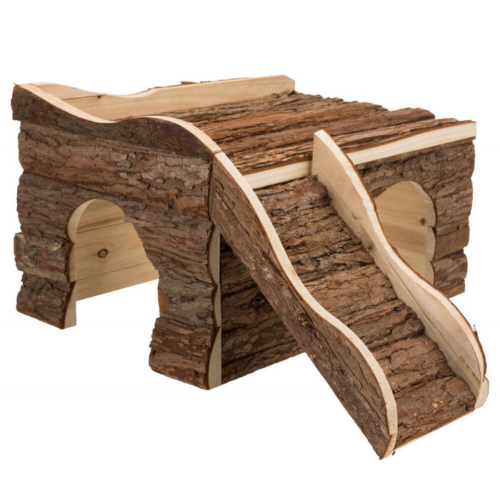 Castelo Ineke Com Rampa Em Madeira Natural 38X25X50 Cm