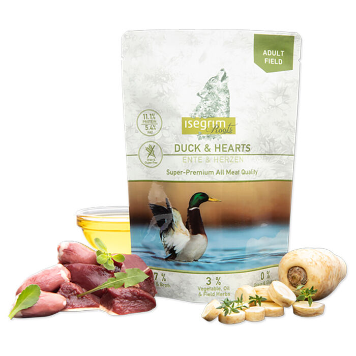 Isegrim Roots Pato E Coraçoes 410 Gr (Pack 7 Saquetas)