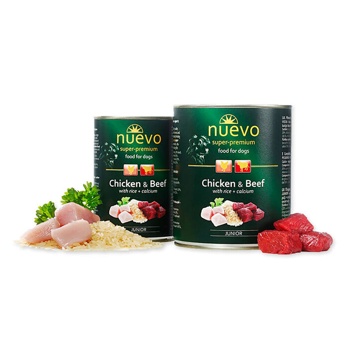 Nuevo Dog Junior - Frango E Vaca 400 Gr (6 Latas)