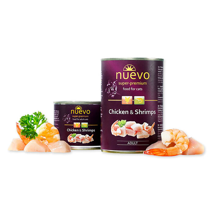 Nuevo Cat Adult - Frango E Camarao 400 Gr (6 Latas)