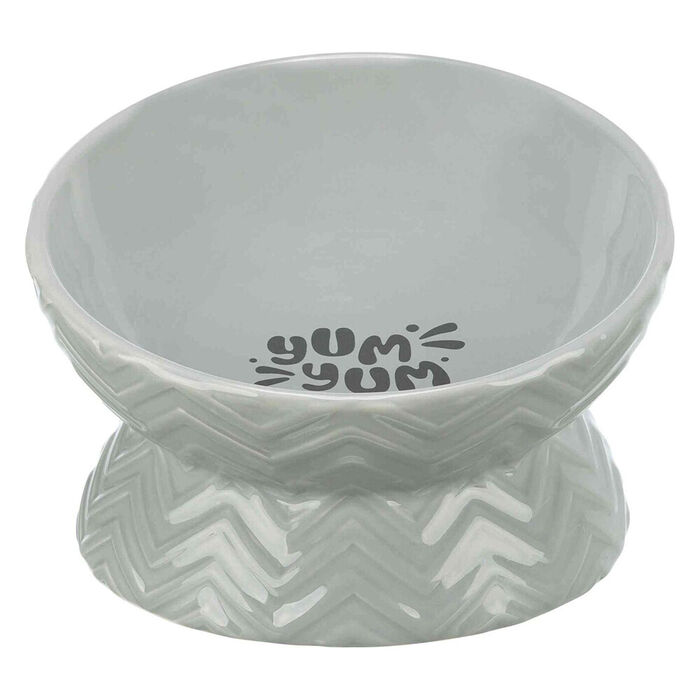 Gamela Elevada Em Ceramica P/ Caes 0,35 Lt/Ø 17 Cm (Cinza)