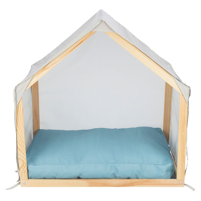 Gruta Lias C/ Moldura Em Madeira 88X89X61 Cm (Areia/Azul)