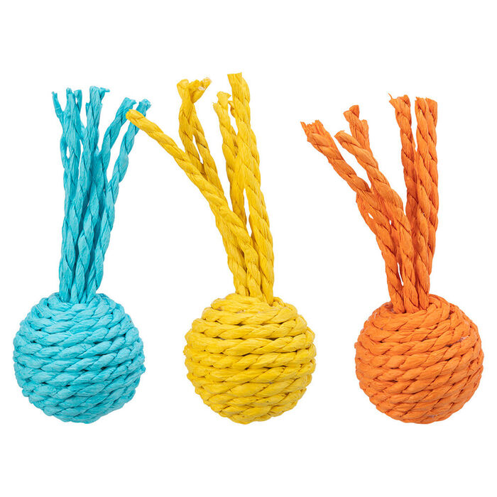 Bolas Em Corda De Papel C/ Ruidos Ø 4X11 Cm (24 Unid.)