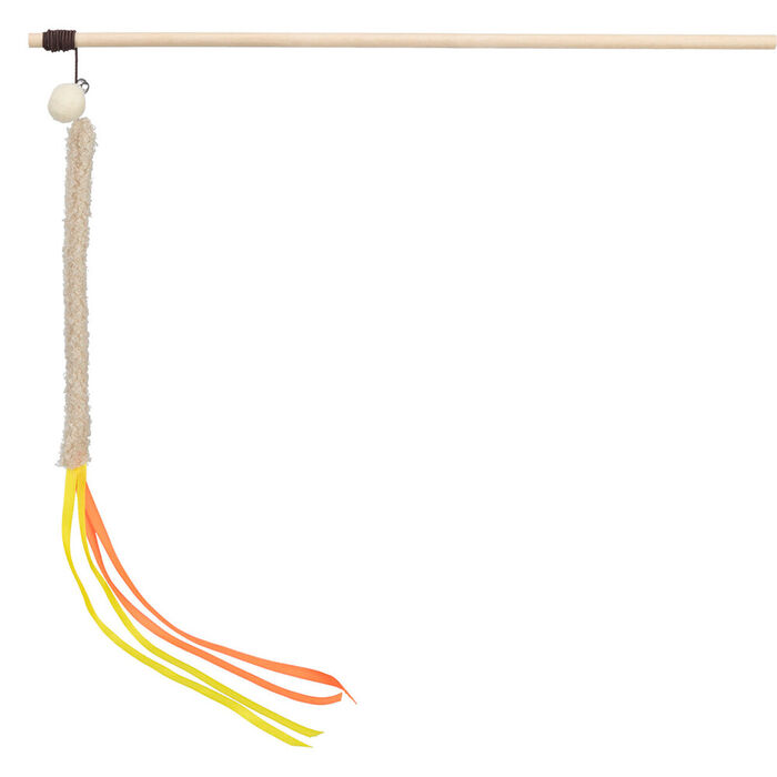 Bastao Madeira C/ Franjas Em Plastico/Pelucia - 40 Cm