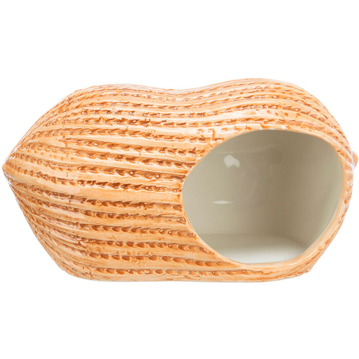 Casa Em Ceramica Amendoim P/ Ratos/Hamsters 17X8X8 Cm