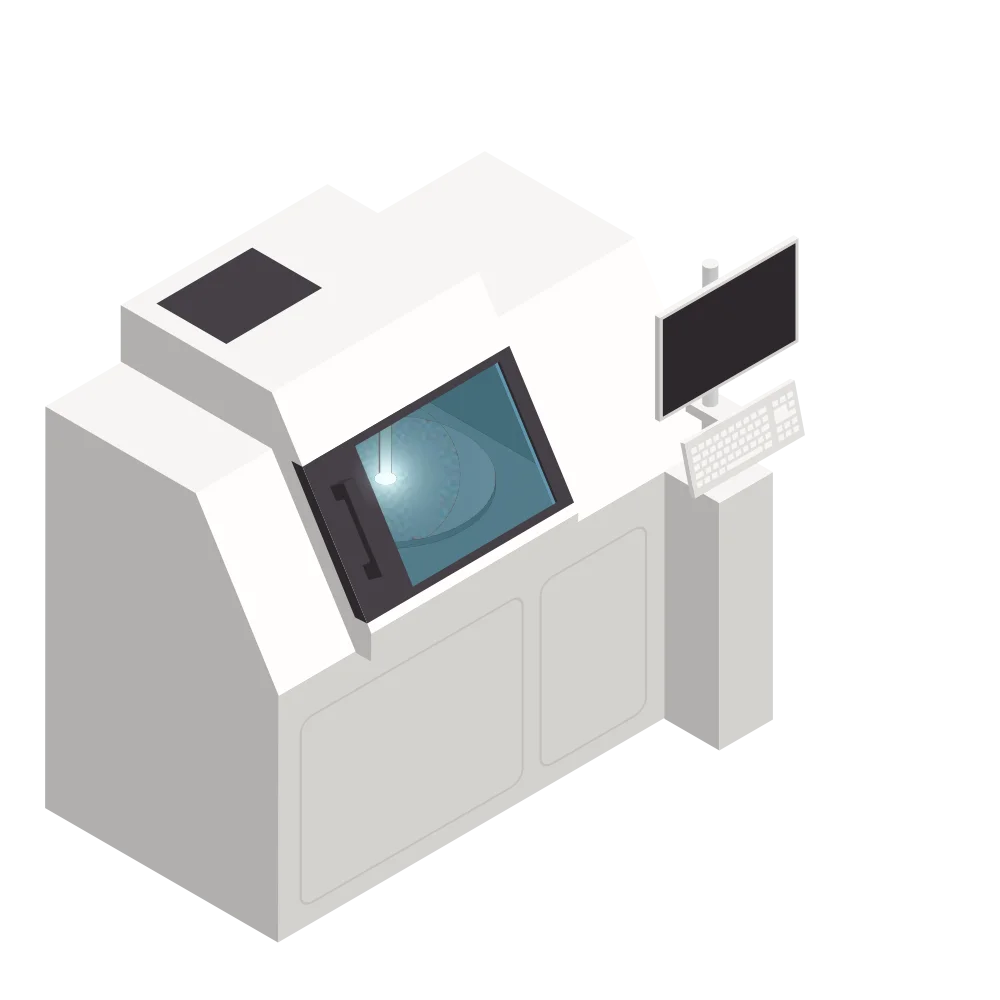 Icon of an industrial machine, representing manufacturing or industrial equipment.