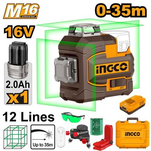 INC-CO NIVEL LASER VD 3LINHAS + BAT 2AH+CA - HLL301201E