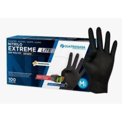 LUVA DESCART.NITRILO PRETO LITE - M