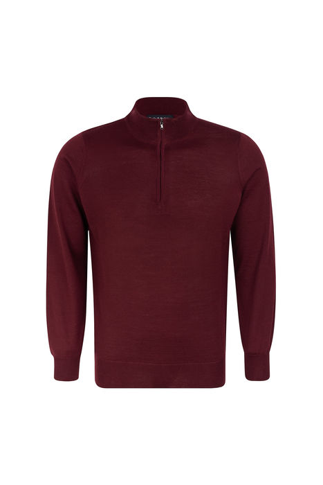 Zip-up polo shirt, Merino wool, Regular fit