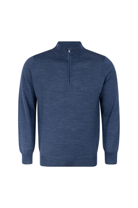 Zip-up polo shirt, Merino wool, Regular fit