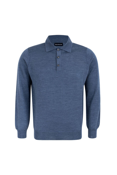 3-Button Polo Shirt, Merino Wool, Regular Fit