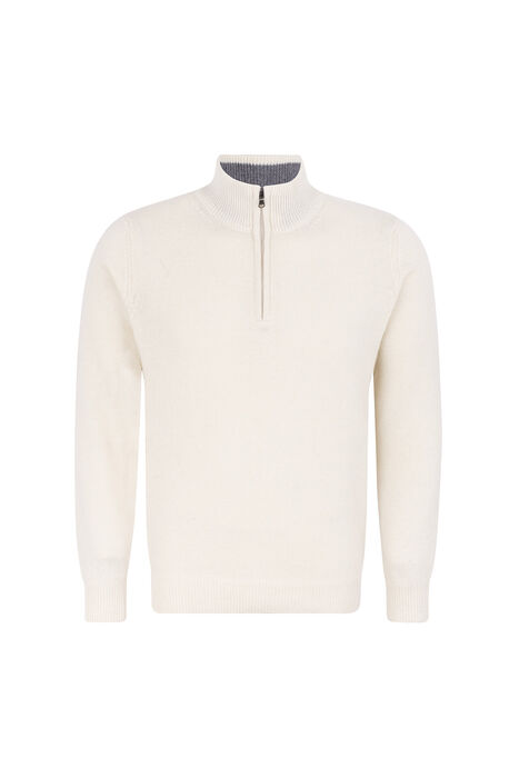 Lambswool Zip Polo, Jersey Knit, Regular Fit