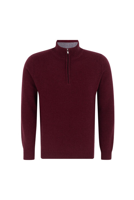 Polo com Fecho em Lambswool, Malha Jersey, Regular Fit