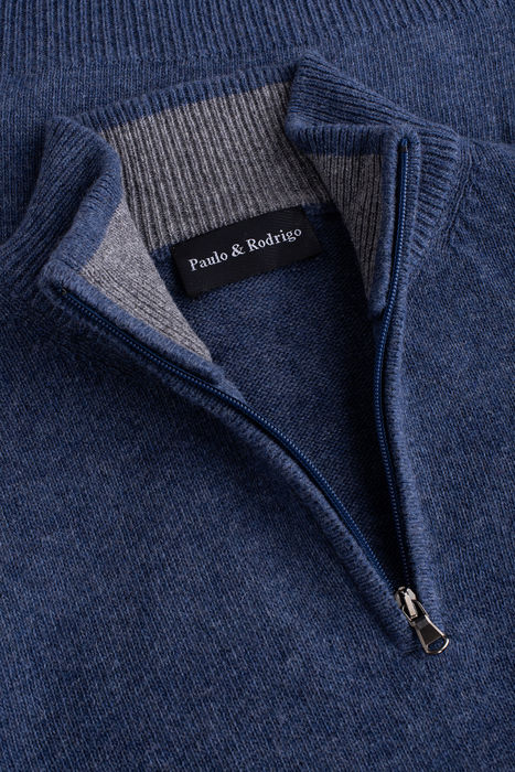 Lambswool Zip Polo, Jersey Knit, Regular Fit