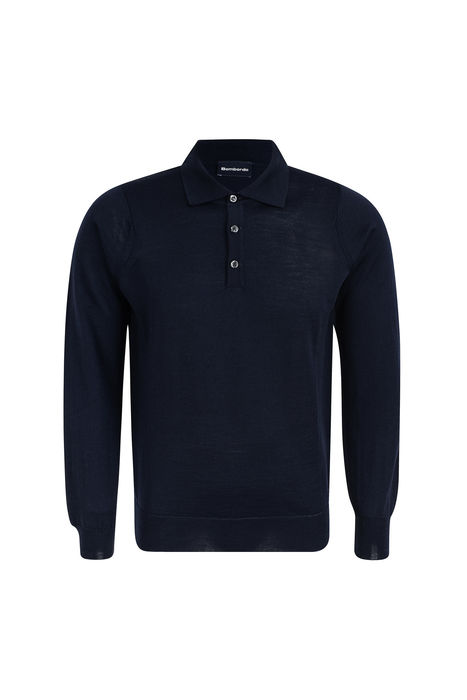 3-Button Polo Shirt, Merino Wool, Regular Fit