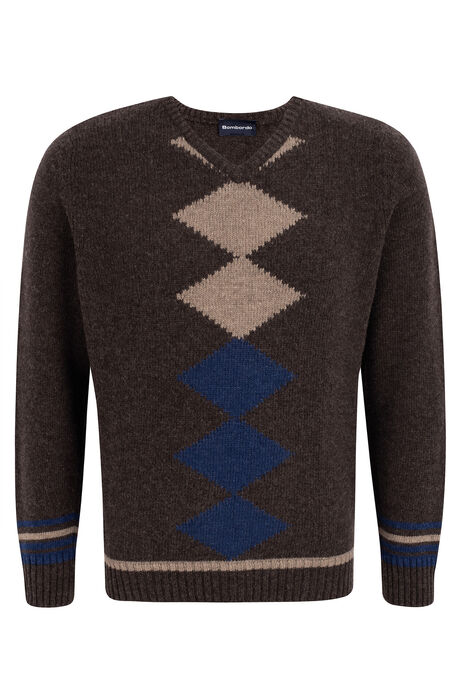 Pullover em Lambswool c/ Intársia
