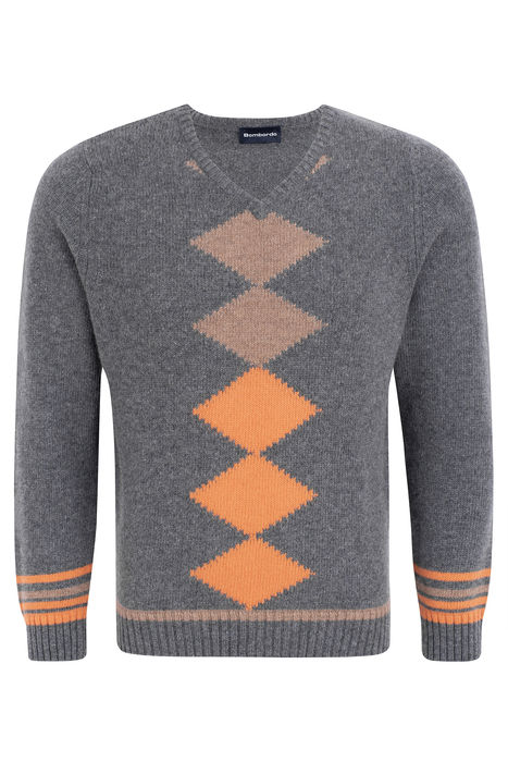 Lambswool pullover with intarsia