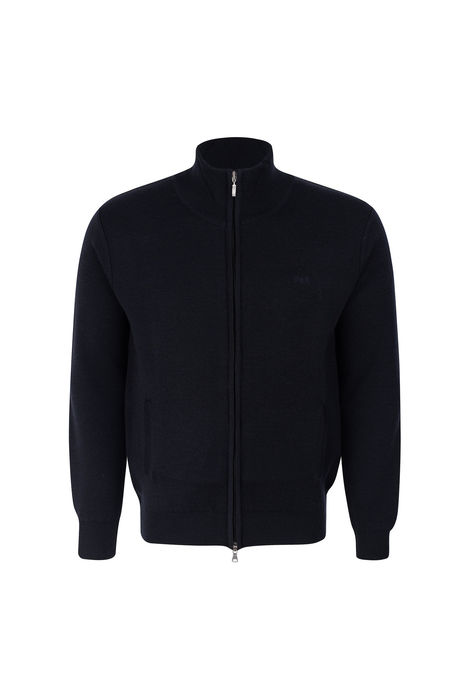 Cardigan with zipper, Merino Wool, Roma Knit, Regular Fit